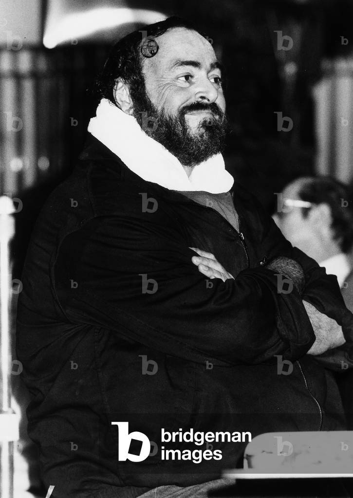 Portrait of the opera singer Luciano Pavarotti.