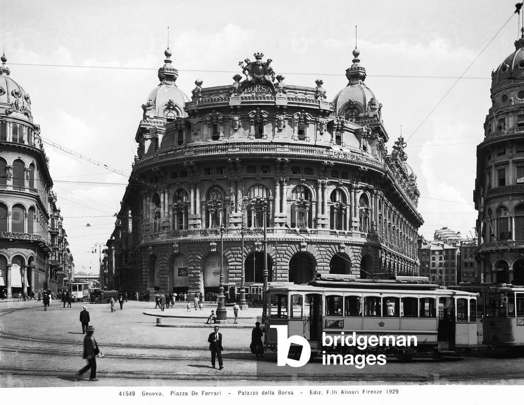 Stock Exchange building in Piazza De Ferrari in Genoa