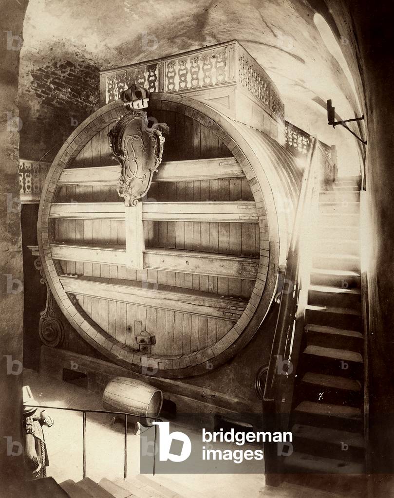 The Great Barrel, collocated in the building known as Fassbau, in the Ottheinrichsbau, palace erected by Elector Otto Henry and placed in the eastern side of Heidelberg Castle, in Germany