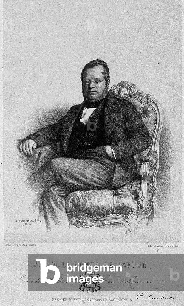 Galerie des plenipotentiares au Congrès de Paris. Count Camillo Benso di Cavour, President of the Council of Ministers of Italy