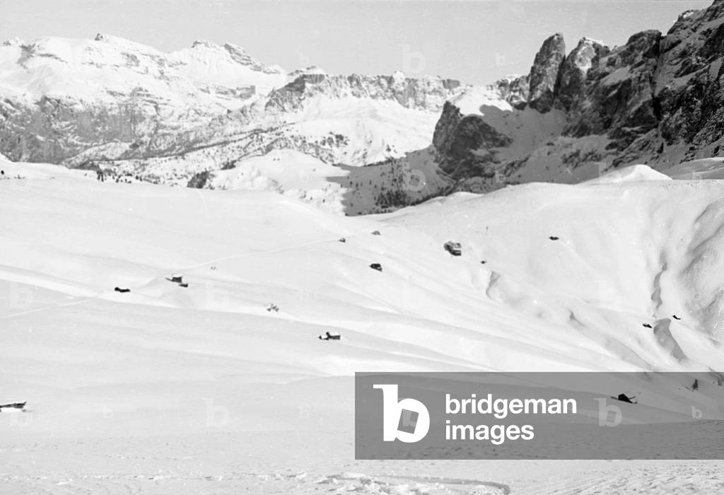 Snowy mountain landscape, Cortina d'Ampezzo