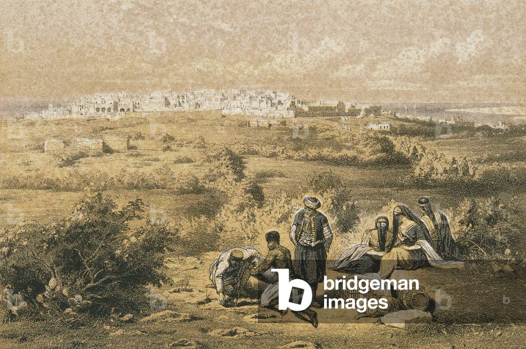 View of Haifa. Etching by Bernatz et alii - Steinkopk J.F. Editore