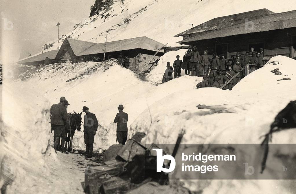 Italian correspondence post on Pal Grande during World War I (b/w photo)