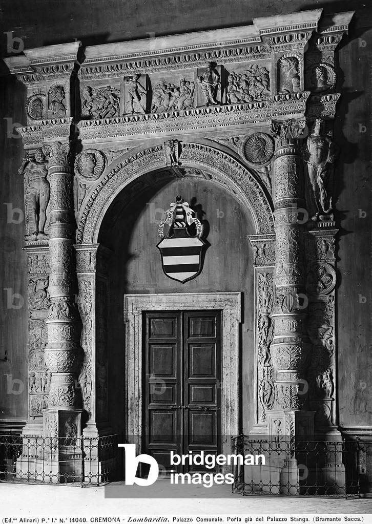 Cast of the doorway to Palazzo Stanga-Rossi in Cremona, located in the Palazzo del Comune. The original work, attributed to Pietro da Rho, is found in the Louvre of Paris