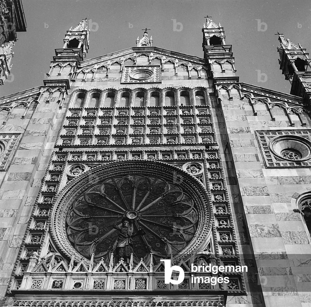 Detail of the façade of the Cathedral of Monza, Milan, Brianza