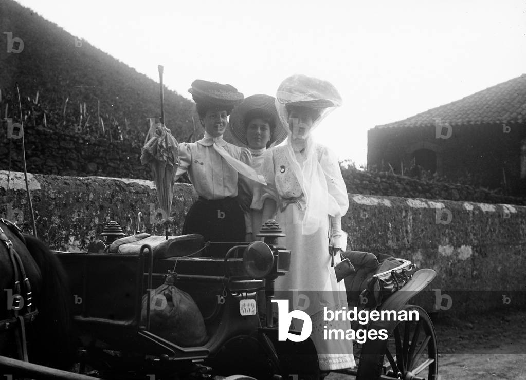 Portrait of group of women in a car in Tivoli