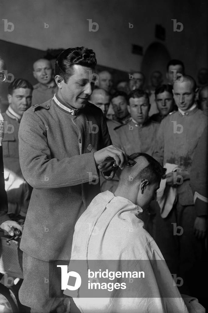 Shaving the new recruits' heads