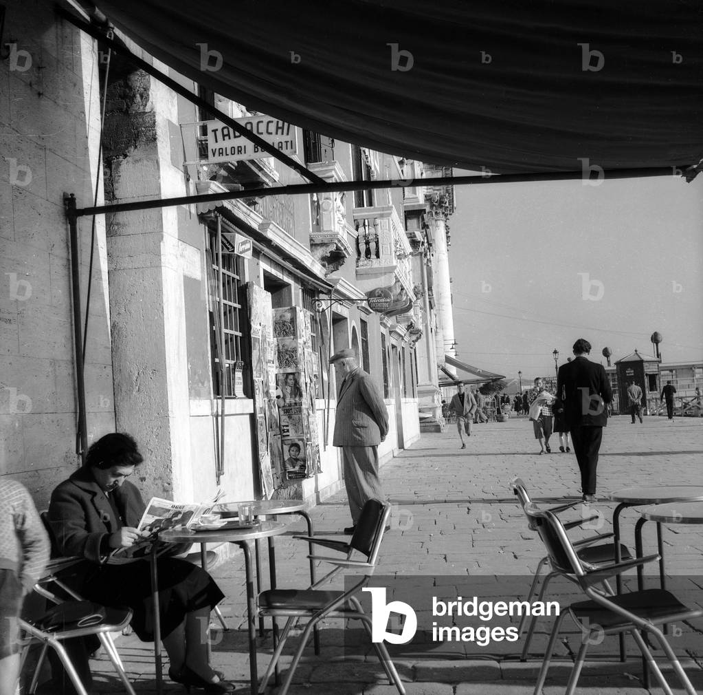Storico Caffè La Calcina, Fondamenta delle Zattere, Venice, c.1960 (b/w photo)