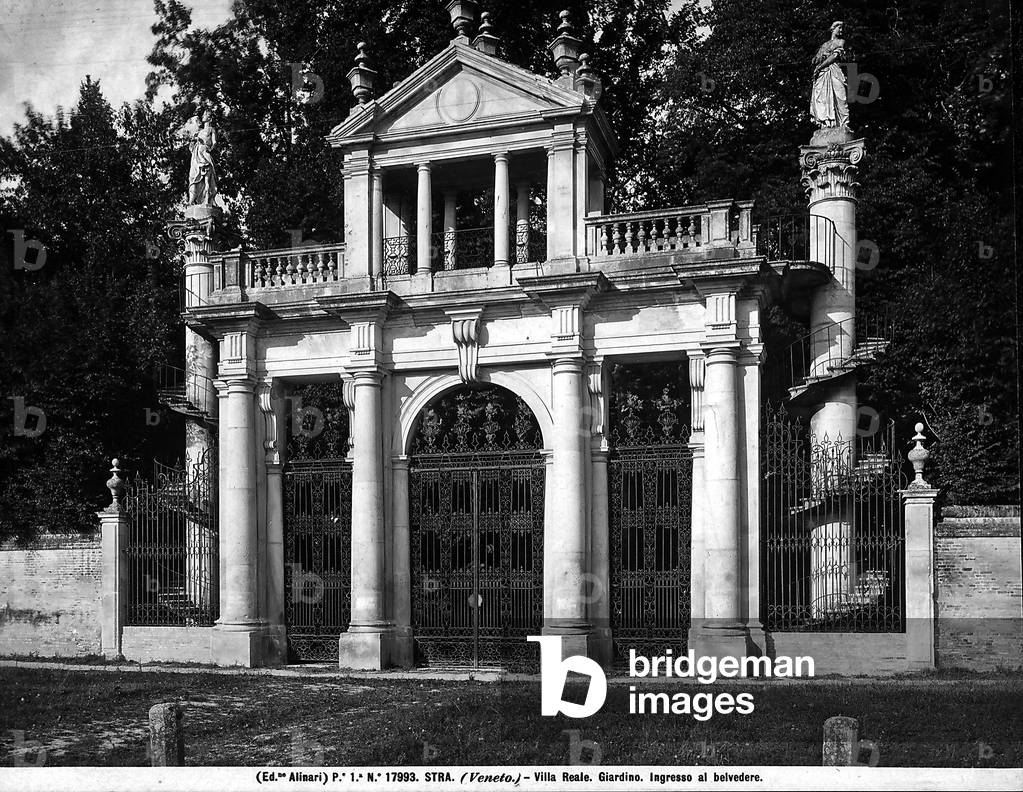Entrance to the Belvedere of the Garden of Villa Reale (Pisani or National), designed by Girolamo Frigimelica and Francesco Maria Preti. The villa is at Strà, province of Venice.