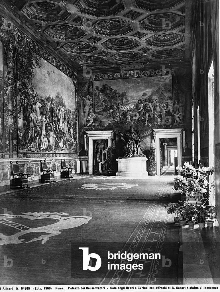 The Salon of Horace and Curiatii, frescoed by Cavalier dArpino, located in the Palazzo del Conservatori, Rome