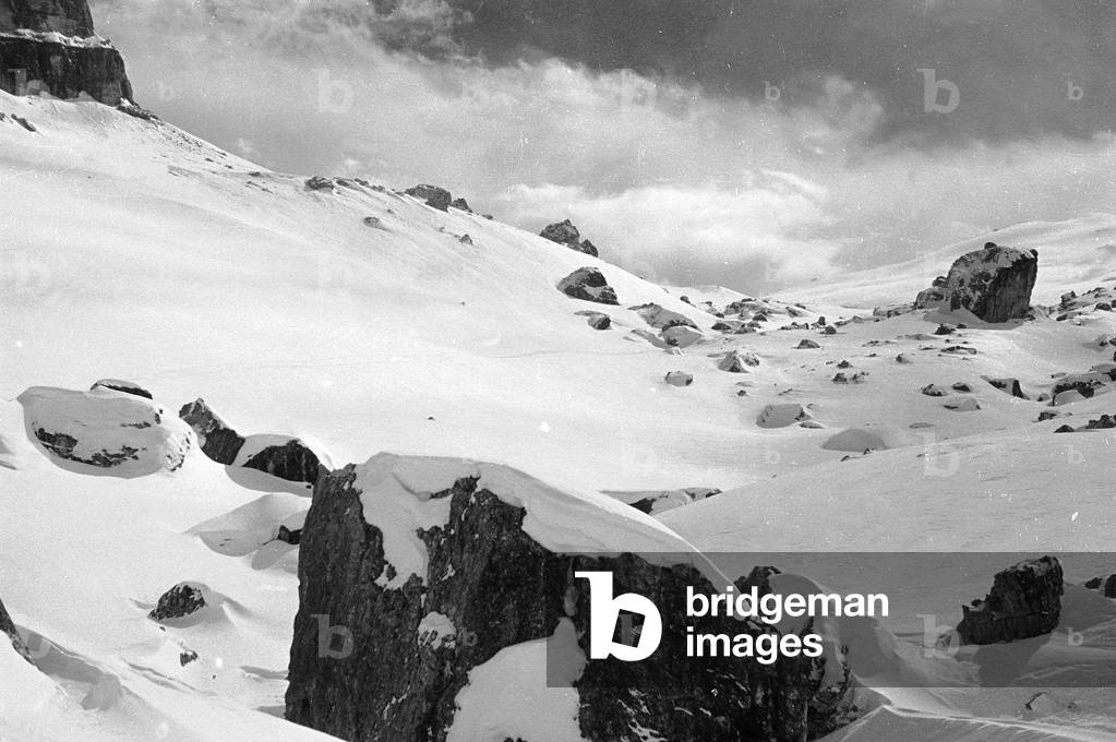 Snowy mountain landscape, Cortina d'Ampezzo