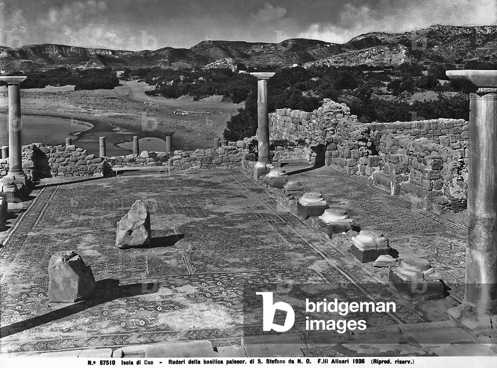 Remains of the Paleochristian Basilica of St. Stephen on the Island of Kos.