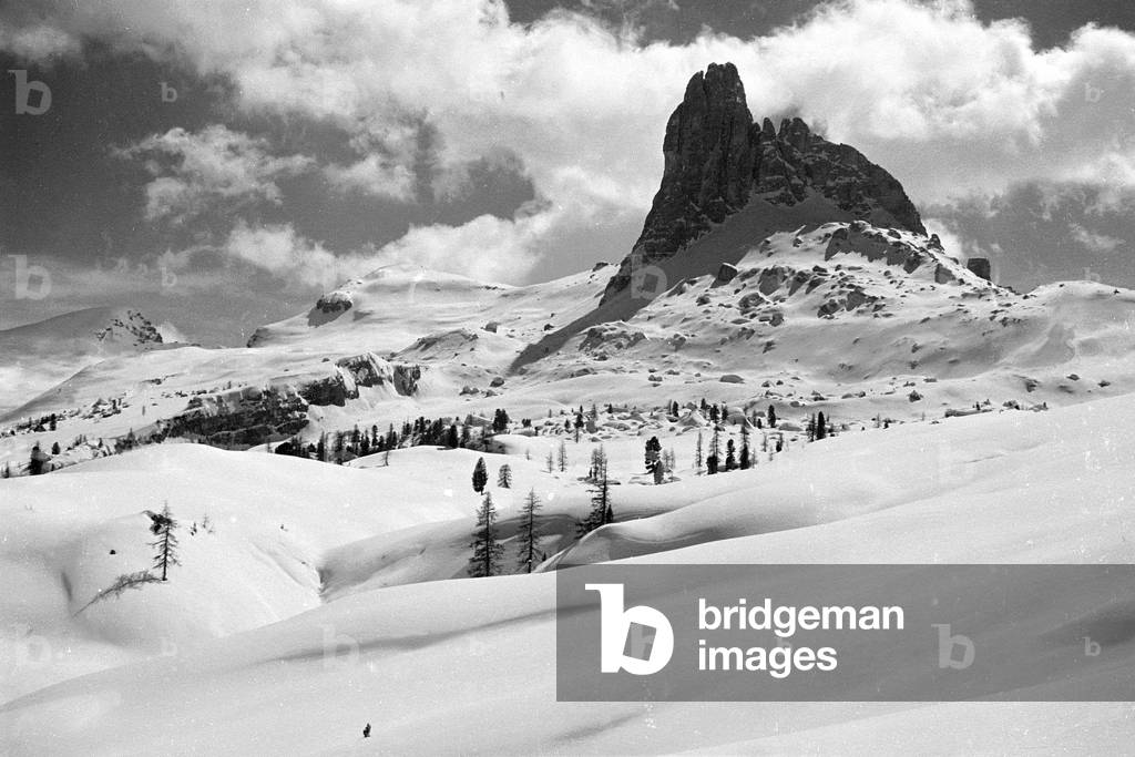 Snowy mountain landscape, Cortina d'Ampezzo