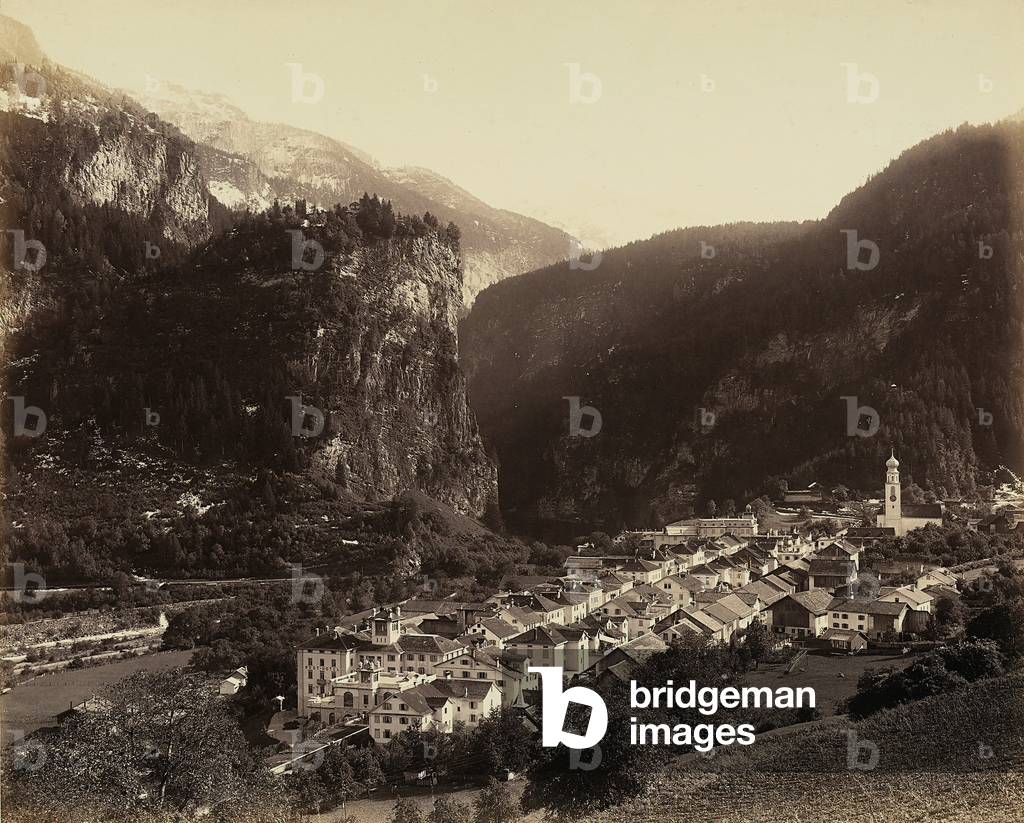 View of Thusis, a Swiss town near Bellinzona