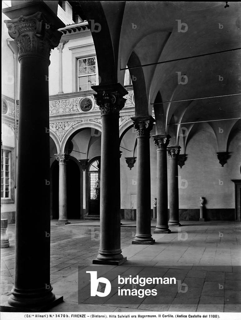 View of the internal courtyard of Villa Salviati, environs of Florence.