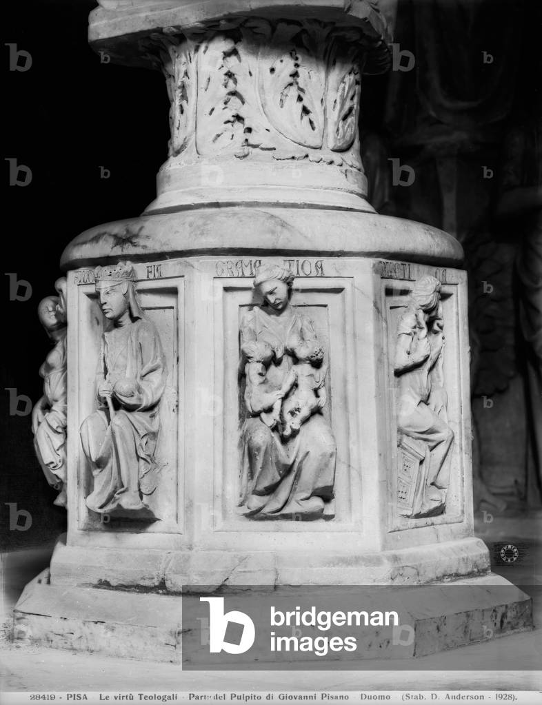 The Theological Virtues, detail of the pulpit, Giovanni Pisano (1248-1315), Duomo, Pisa