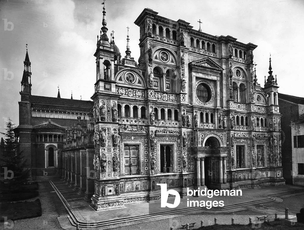Facade of a charterhouse in Pavia.