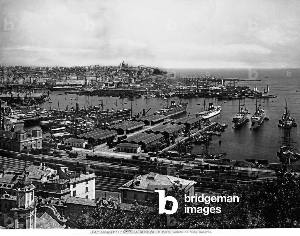 The port of Genoa seen from Villa Rosazza