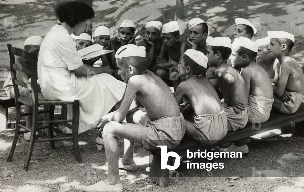 Summer camp: children during a lesson, Italy, c.1938-39 (gelatin silver print)
