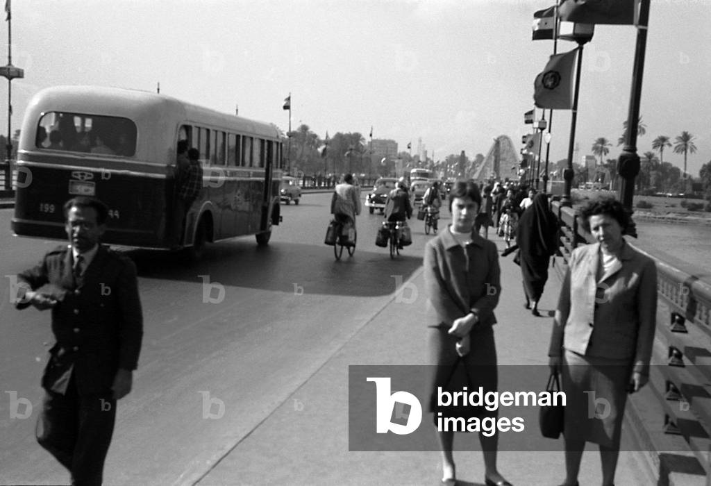 View of a bridge over the Nile, Cairo