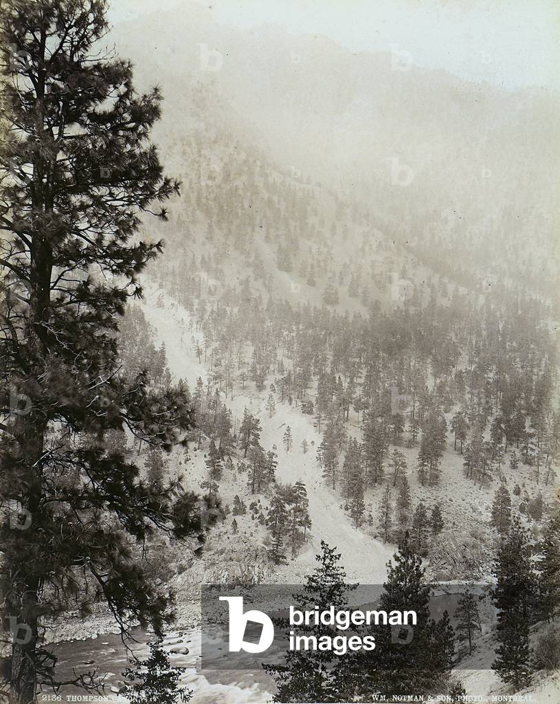 View of a mountain landscape near Thompson Canyon, Canada.