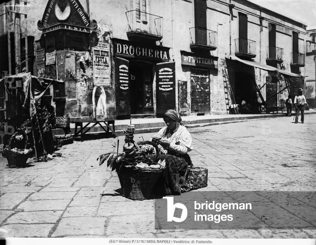 Seller of pasterelle, a typical Neapolitan sweet