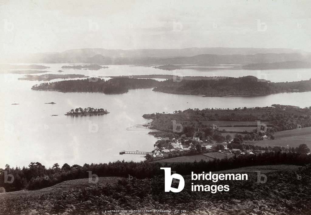 View of the islands of Loch Lomond from Stronbrae, in Scotland