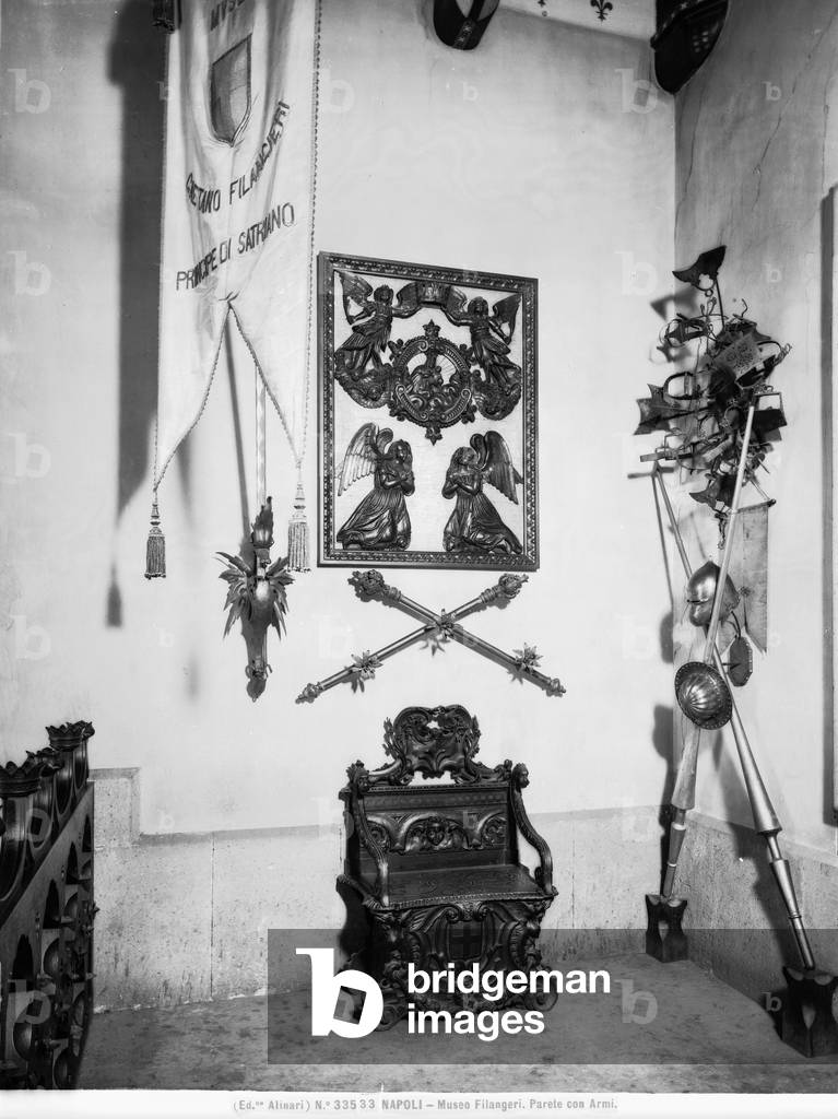 Bludgeons and baronial standards, in Palazzo Cuomo, location of the Museo Civico Filangeri, Naples
