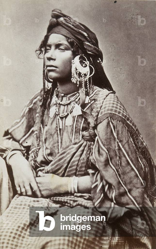 A souvenir of Odoardo Beccari's journeys: portrait of a young Egyptian woman in traditional dress, 1875 (print on double-weight paper)