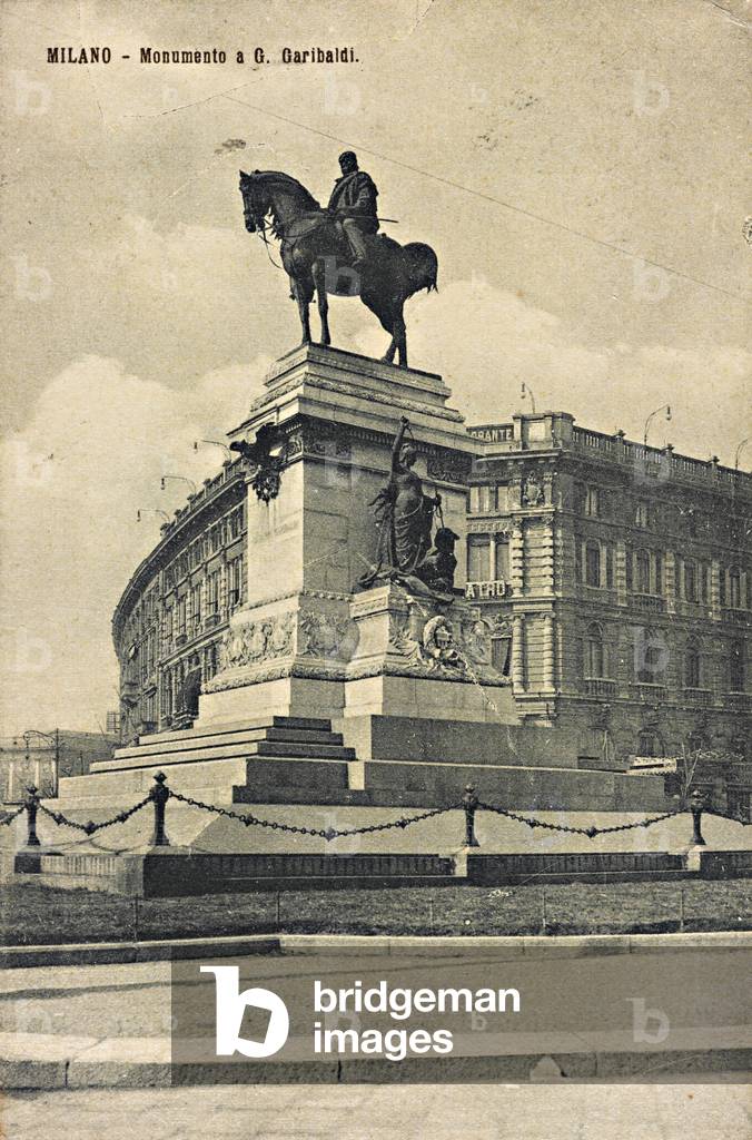 View of the Equestrian Monument to Giuseppe Garibaldi; postcard
