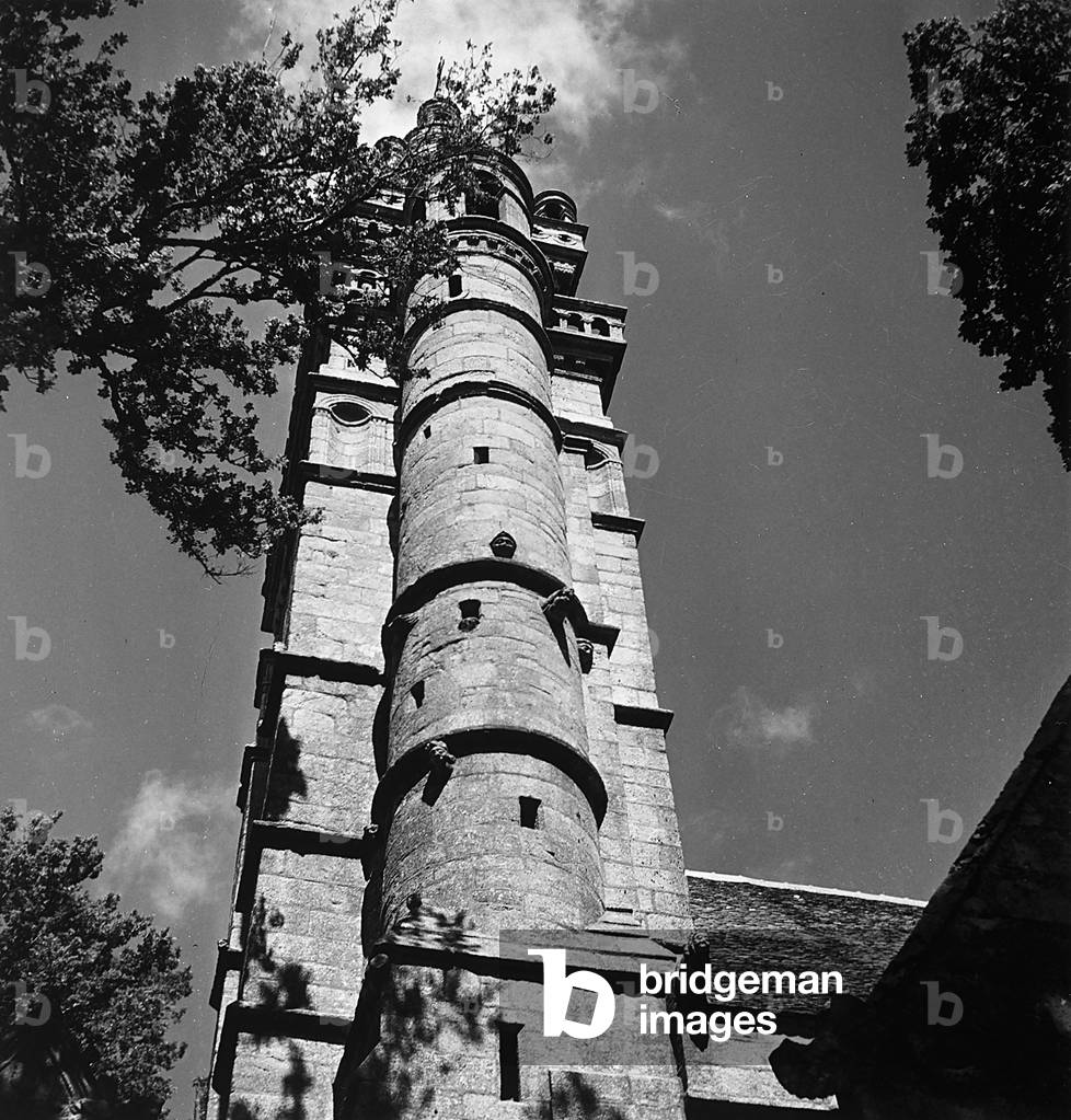 Bell tower of the Cathedral of Notre Dame de Kraaz Baz in Roscoff
