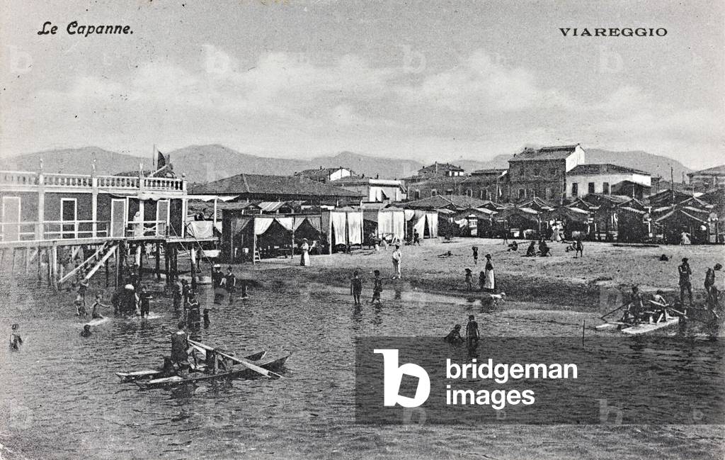 Bathers in Viareggio; postcard