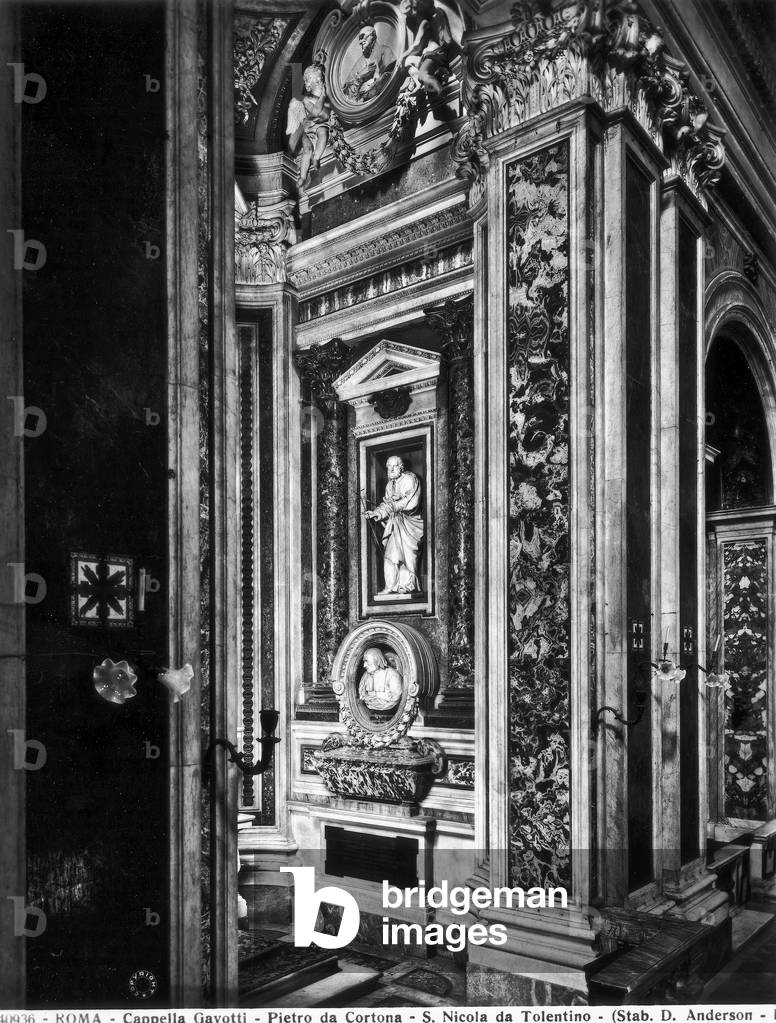 Gavotti Chapel, close up of the right side, work carried out as a project of Pietro da Cortona in the Church of San Nicola da Tolentino in Rome