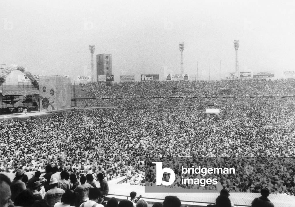 Crowd at Rolling Stones concert, 1965 -75 (b/w photo)