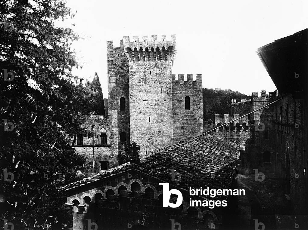 Detail of the castle of Brolio, owned by the Ricasoli barons, in the Chianti region