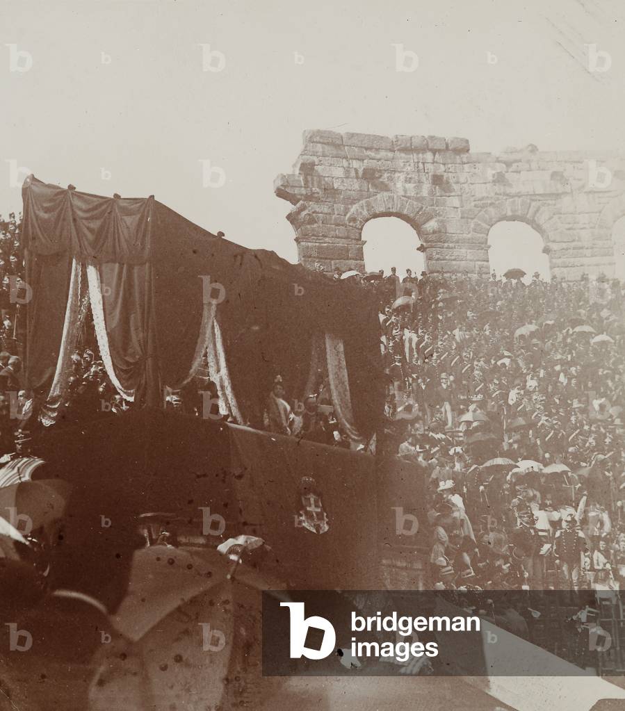 The Duchess of Aosta and the Dukes of Genoa during an Equestrian Competition in the Verona Arena