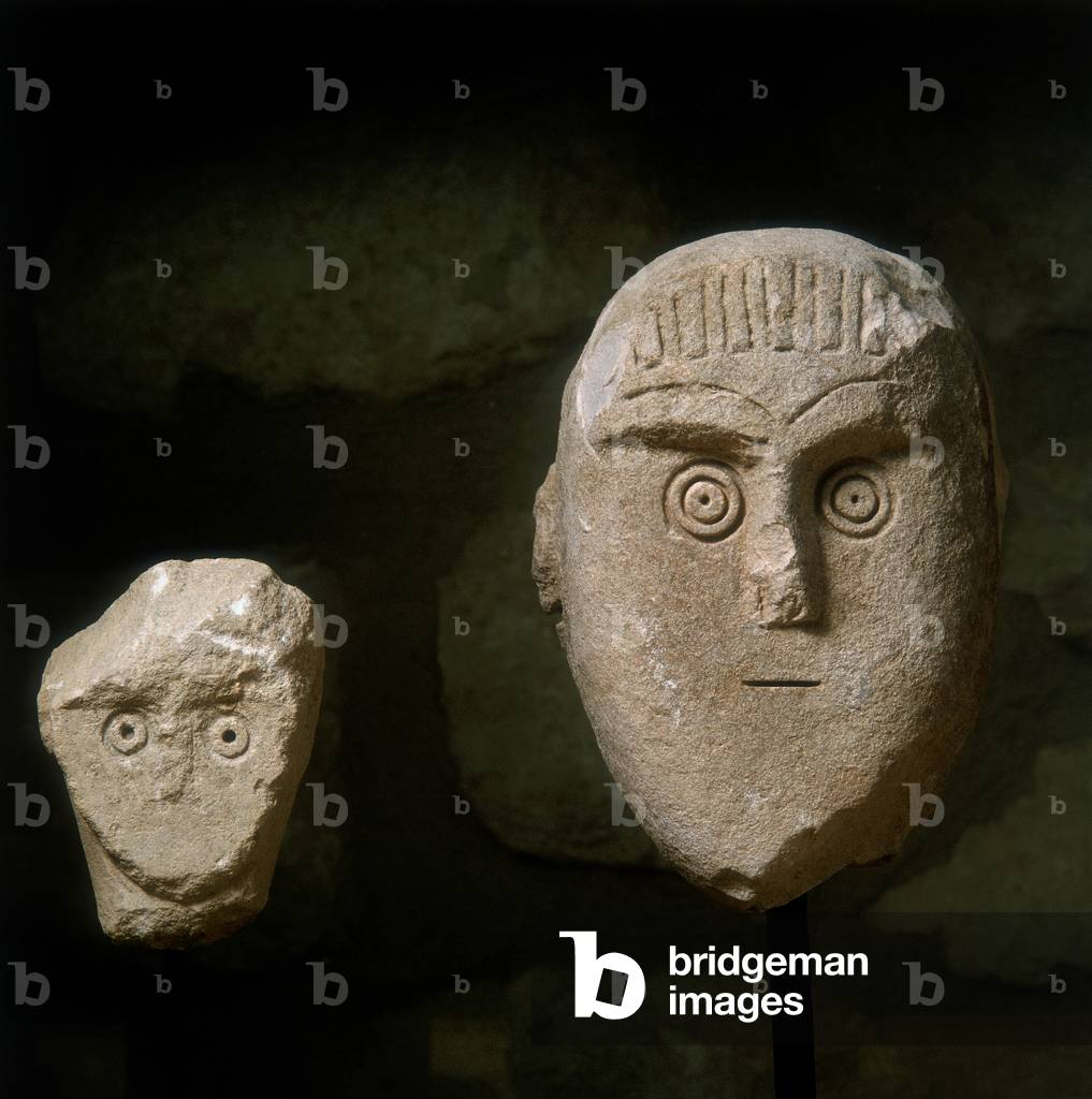 Conic heads, from a funerary monument found in Daunia