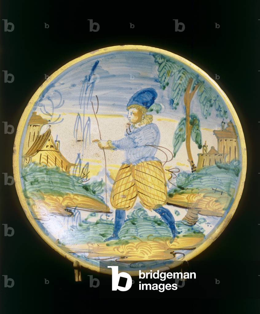 Plate with a young figure, Montelupo manufacture