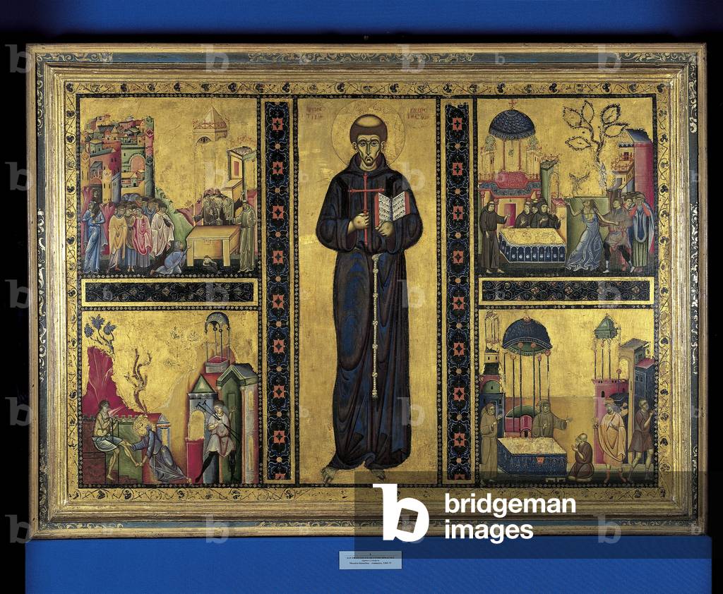 Master of the Treasury. St. Francis and the four miracles after his death (1250-1260)