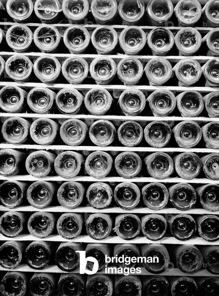 Wine cellar in Casteldaccia, Sicily (b/w photo)