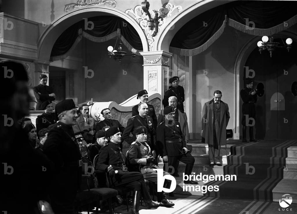 Mussolini at the inauguration of Cinecittà, 29/04/1937 (b/w photo)
