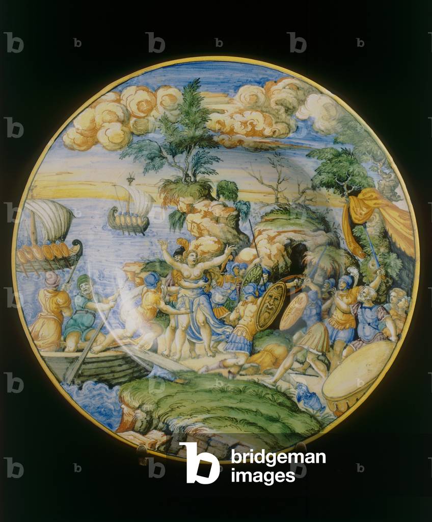 Rape of Elena, plate attributed to Marcantonio Raimondi conserved in the Museo Nazionale del Bargello, Florence