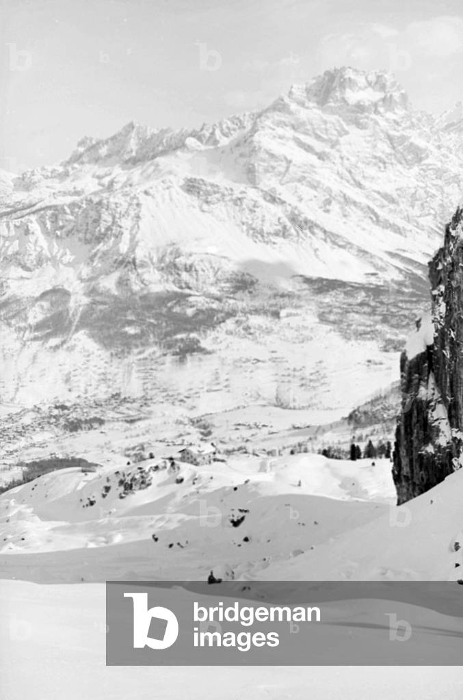 Snowy mountain landscape, Cortina d'Ampezzo