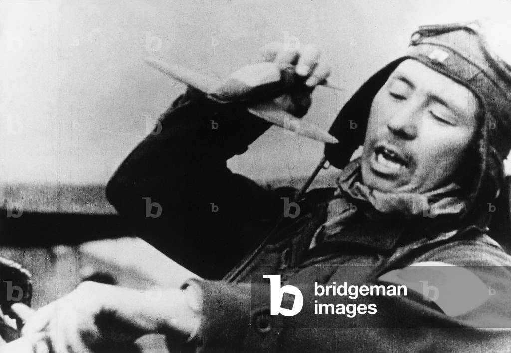 A Japanese kamikaze pilot of the Second World War (b/w photo)