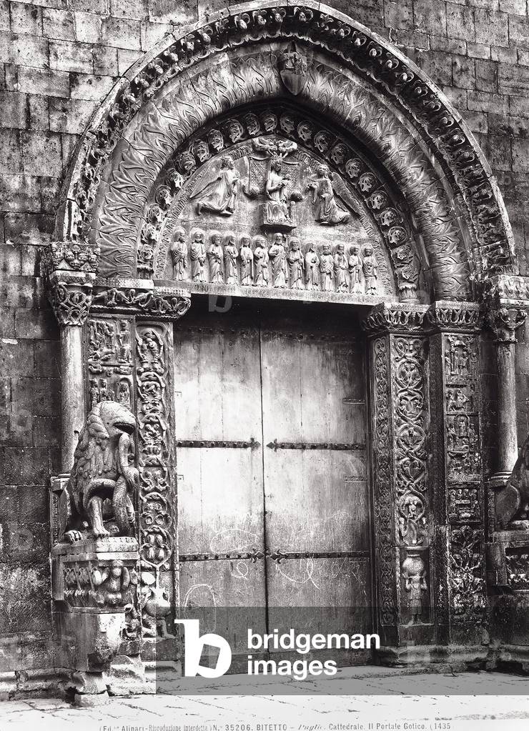The middle portal of the Cathedral of San Michele, in Bitetto, Apulia