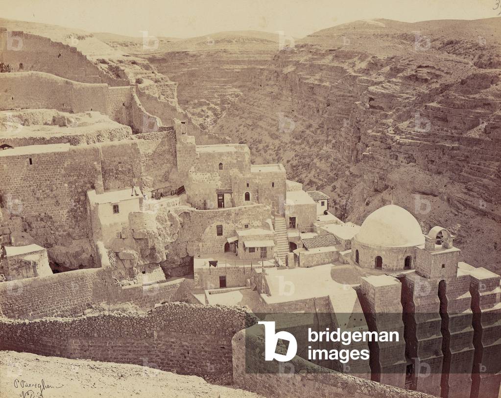 View from the side, seen from above, of the convent of Marsaba
