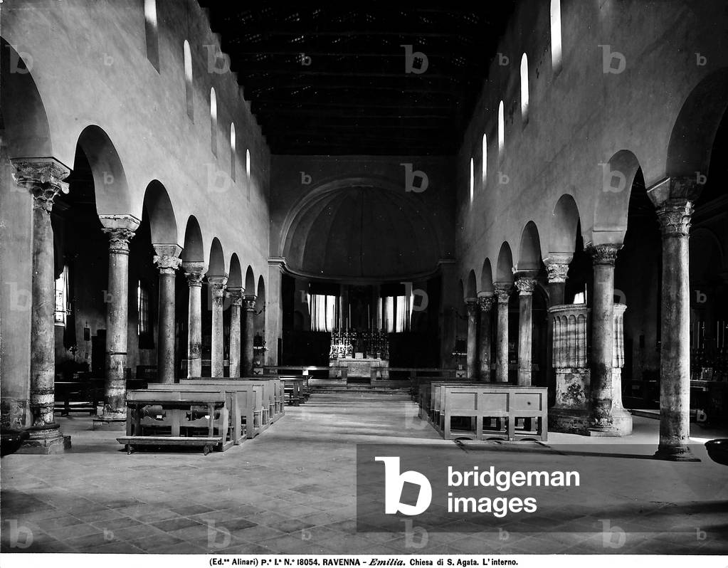 The interior of the Church of Sant'Agata, Ravenna.