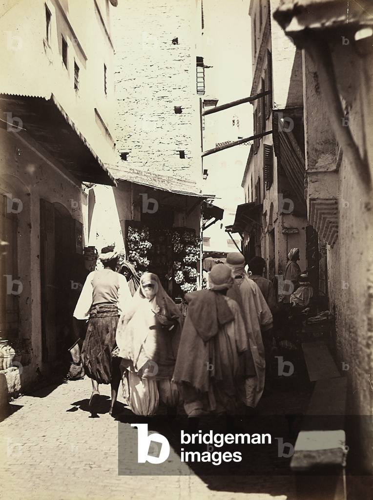 People walking on the street of a Turkish city, 1890 (print on double-weight paper)