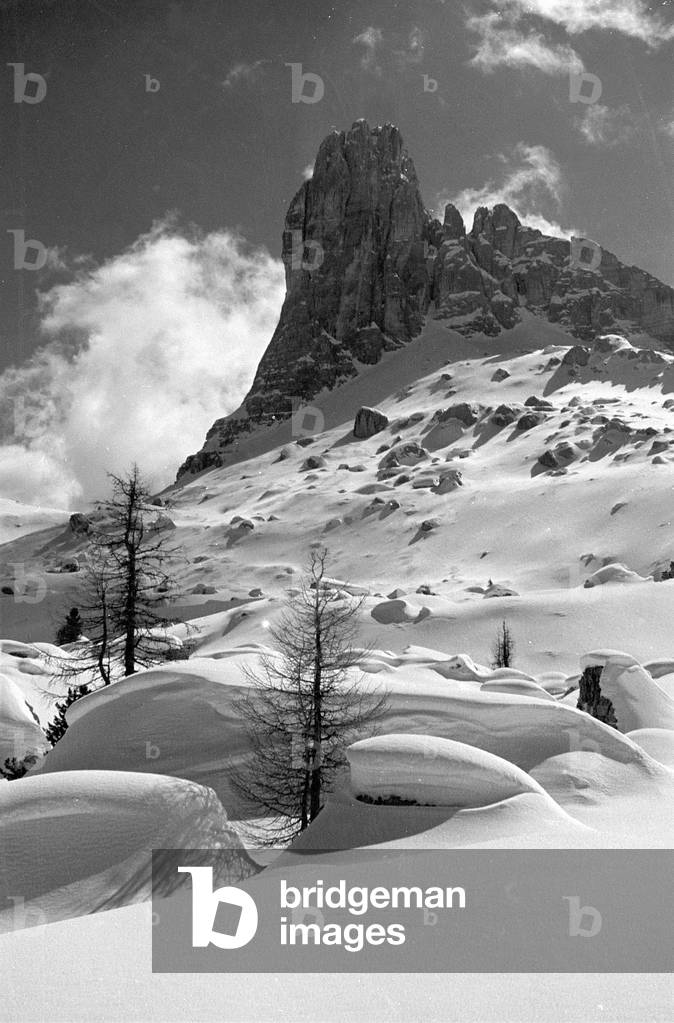 Snowy mountain landscape, Cortina d'Ampezzo