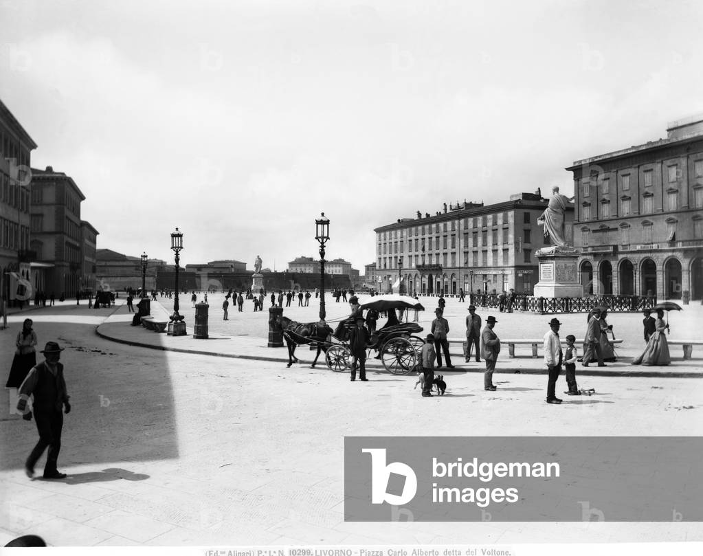 View of Piazza Carlo Alberto in Livorno, known also as Voltone